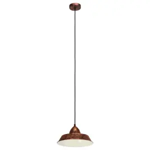 Hanging Ceiling Pendant Light Antique Copper Shade 1 x 60W E27 Bulb Lamp