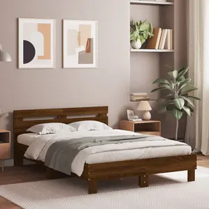 Berkfield Bed Frame without Mattress Brown Oak 120x200 cm