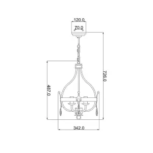 Elstead Windsor 4 Light Cage Pendant - Gold Patina, E14