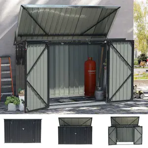 Charcoal Black Storage Shed Pent Tool Shed Bicycle Storage Shed with Lockable Door  and Base 6 x 4 ft