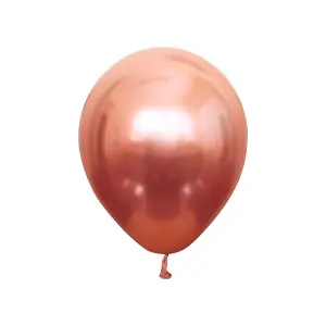 Kalisan Latex Mirror Balloon (Pack of 50) Rose Gold (One Size)