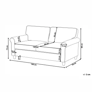 3 Seater Velvet Sofa Beige RONNEBY