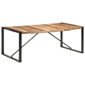 Cheyenne Dining Table Solid Wood Natural / Black / H75 x L200 x W100cm