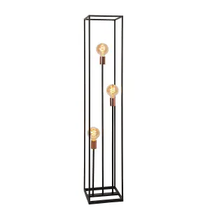 Lucide Arthur Modern Floor Lamp - 3xE27 - Black