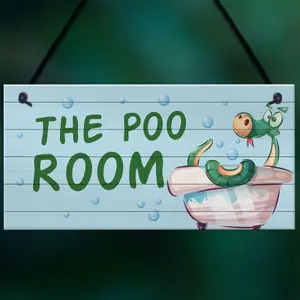 Funny Toilet Sign THE POO ROOM Rude Bathroom Sign Nautical Theme Decor