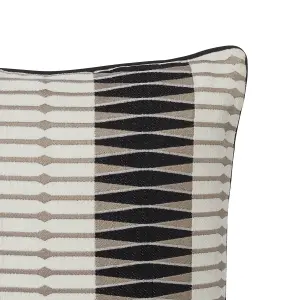 Delhi Black & white Patterned Indoor Cushion (L)50cm x (W)50cm