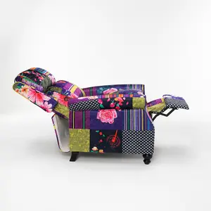 Fabric Patchwork Mary Manual Recliner Chair