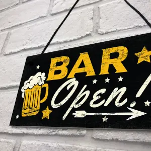 Red Ocean BAR OPEN Sign Vodka Plaque Garden Shed Pub Bar Man Cave Sign Friendship Gift