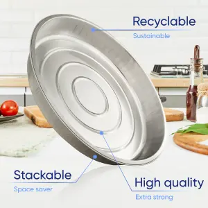 10 Pk Coppice Strong Round Aluminium Foil Pie Dish for Baking, Serving & Storage 26 x 26 x 4cm. Freezer, Microwave & Oven Safe