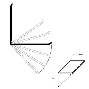 White UPVC Plastic Flexible Angle Trim 50mm x 50mm x 5 Metre Length