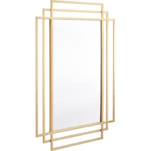 Iron Rectangle Wall Mirror Gold