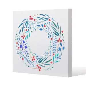 Blue Decorative Reath (Canvas Print) / 77 x 77 x 4cm