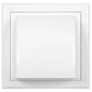 White Gravity Flap for 150 mm / 6" Round Wall Outlet - Ventilation Duct Cover with Non-Return Shutters and Rear Spigot