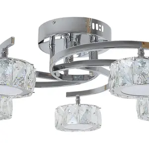 Dilan 5-Light LED Polished Chrome Semi-Flush Ceiling Light