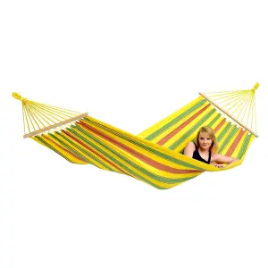 Amazonas Aruba Single Spreader Bar Weatherproof Garden Hammock With Tree Fixings - Vanilla