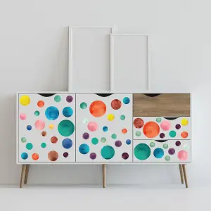 Walplus Colourful Watercolour Dots Home Decor Nursery Decor Big Wall Decor Wall Sticker Kids Sticker PVC Blue