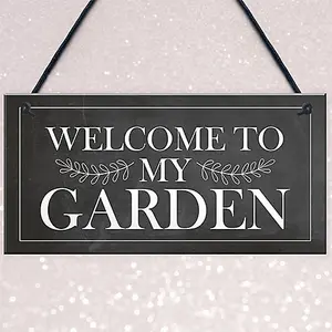 Red Ocean Garden Sign Novelty WELCOME Sign Hanging Plaque Summer House Sign Garden Shed Friendship Gift