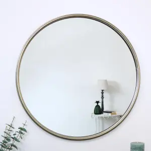 Melody Maison Large Round Champagne Gold Wall Mirror 70cm x 70cm