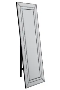 MirrorOutlet ouble Bevel Large Modern Venetian Cheval Free Standing Mirror 5Ft X 1Ft3 (150 X 40cm)