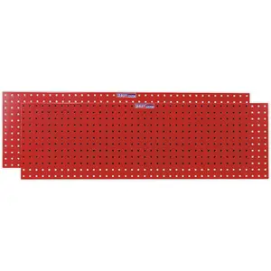 2 Pack of 1500 x 500mm Red Wall Mounted Tool Storage Panels for Garage Organization