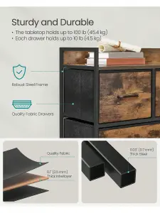 SONGMICS  Chest Of Drawers For Bedroom, 5 Fabric Drawers With Handles, Storage Organiser Unit, For Living Room, Steel Frame