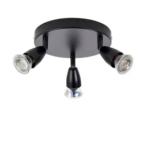 Luminosa Amalfi Ceiling Spotlight Clusters 3 Light Matt Black Paint