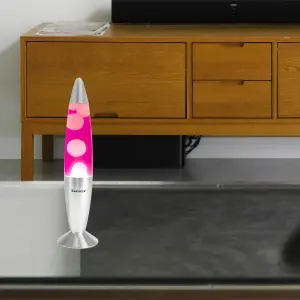 Innoteck 13" Soothing Motion Lava Lamp - White Lava, Pink Liquid