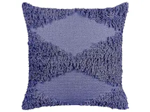 Throw Cushion RHOEO Cotton 45 x 45 cm Geometric Tufted Violet