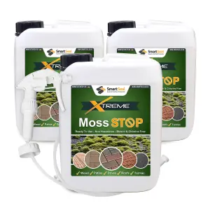 Smartseal Moss Killer, Xtreme Moss Stop and Algae Killer, Easy to apply, Mould, Moss Removal, Lichen and grime, Ready to Use, 3x5L