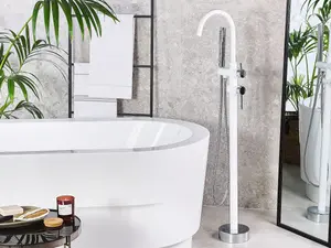 Freestanding Bathtub Faucet TUGELA White-Silver