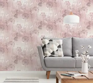 Arthouse Damselfly Blush Wallpaper