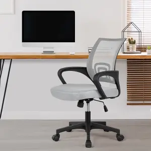 Yaheetech Ergonomic Mid-back Mesh Office Chair - Light Grey