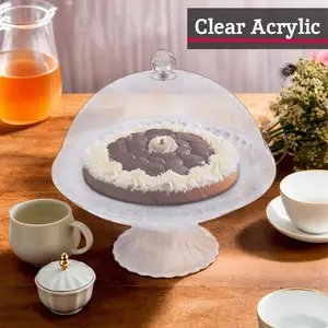 26cm Acrylic Cake Stand in Clear