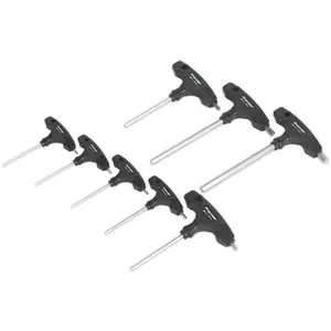 Premium 8 Piece T-Handle Metric Hex Key Set with Long and Short Shafts