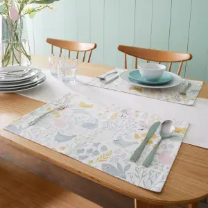 Catherine Lansfield Dining Cottage Friends 30x46cm Placemat Pack of 4 Natural