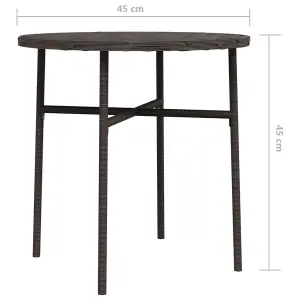 Berkfield Tea Table Brown 45 cm Poly Rattan