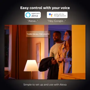 Philips Hue White Ambiance Smart Bulb Twin Pack LED B22 with Bluetooth - 1100 Lumen