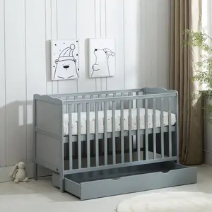 Draper Cot Bed with Mattress Grey