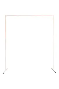 Square Arch Stand Metal Backdrop Stand Garden Arbors -  2m x 2m, White