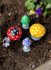 4pc Mushroom Fairy Garden Ornaments