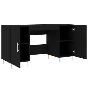 Berkfield Desk Black 140x50x75 cm Engineered Wood