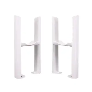 Right Radiators Pair of White Floor Mounting Feet for Cast Iron Tranditional 3 Column Radiator