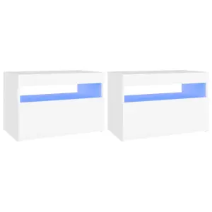 Berkfield TV Cabinets with LED Lights 2 pcs White 60x35x40 cm