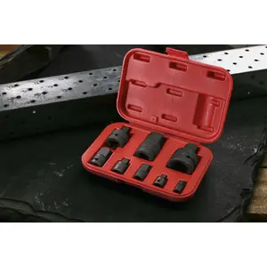 8 Piece Impact Wrench Socket Adaptor Set - Drop Forged Steel - Storage Case