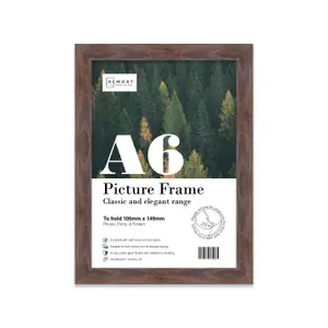 A6 Walnut Picture Frame Fits A6 (10.5 x 14.8cm - 4.1 x 5.8in) Poster, Photo, Artwork, or Print.