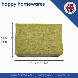 Contemporary and Sleek Olive Linen Fabric Rectangular Lamp Shade 60w Maximum