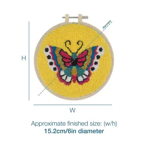 P/NEEDLE BUTTERFLY - Punch Needle Kit: Floss and Hoop: Butterfly - Trimits