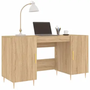 Berkfield Desk Sonoma Oak 140x50x75 cm Engineered Wood