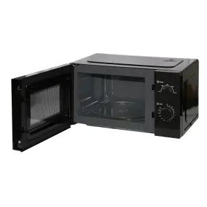 EMtronics 20 Litre Black Microwave 700W With Defrost and 35 Minute Timer