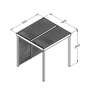 Forest Garden Modular Square Pergola, (H)2045mm (W)1970mm with 1 pair of screens